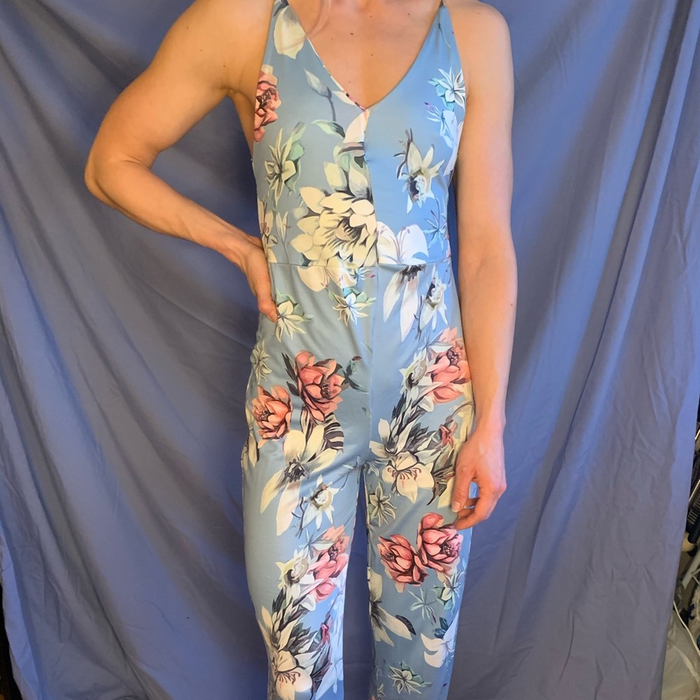 Floral blue jumper